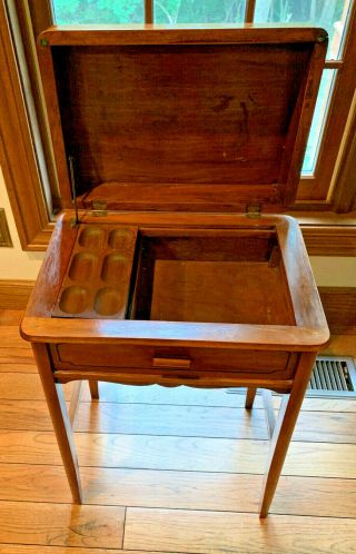 Vintage Sewing Cabinet Stand Table Chest Cupboard Sew Notions