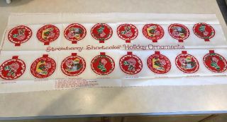 Vintage Strawberry Shortcake Fabric Panel Christmas Ornaments Sewing Quilting