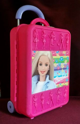 Vintage ©2000 Barbie " Take A Long Doll Trunk " Luggage On Wheels