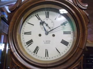 FROM ESTATE ANTIQUE 1810 TALL CASE CLOCK MARKED GLASGOW & L.  DESH 83 IN TALL 2