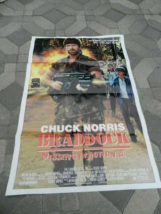 Vintage Signed Chuck Norris Braddock Missing In Action Part Iii Movie Poster
