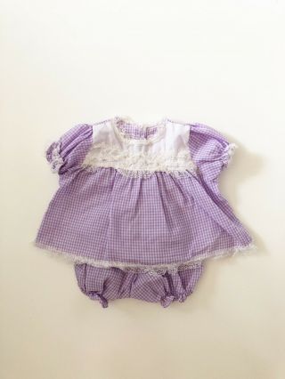 Doll Clothes Purple Dress Bloomers Cabbage Patch Kids Vintage