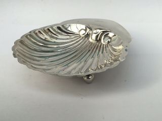 An Antique Solid Silver Scallop Shape Butter Dish,  1918