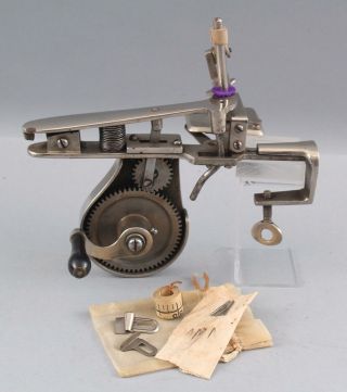 Rare 19thc Antique Patented 1871 Beckwith Nickel Sewing Machine,  Perfect