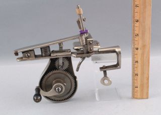 RARE 19thC Antique Patented 1871 Beckwith Nickel Sewing Machine,  PERFECT 2