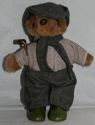 Vintage Wellie Bear Gang 12 " Teddy Golfer Handmade By Laura Grant Scotland