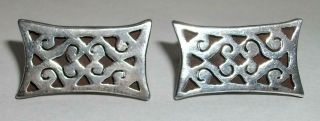 Vintage Cufflinks / Jvr - Mexico / 925 Sterling Silver / Reticulated Design