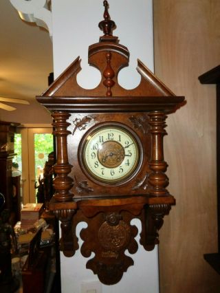 Antique - Walnut - German Berliner/free Swinger - Clock - Ca.  1900 - To Restore - T521
