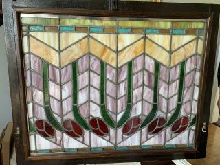 Antique Stained Leaded Glass Opera Windows Circa 1900’s