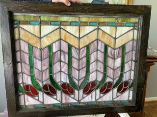 Antique Stained Leaded Glass Opera Windows Circa 1900’s 5