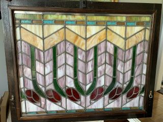 Antique Stained Leaded Glass Opera Windows Circa 1900’s 6