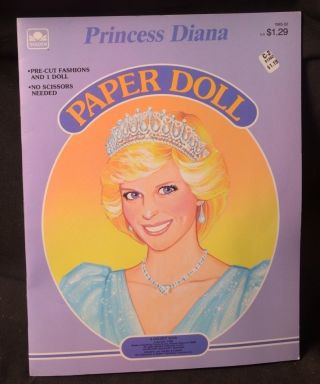 Princess Diana Of Wales Paper Doll Book Uncut Fashion 1985 A Golden Book Tiara