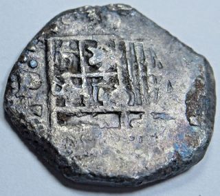 1500 ' s Spanish Silver 1 Reales Piece of 8 Real Antique Pirate Cob Treasure Coin 2