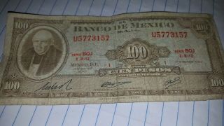 Mexican Currency " Miguel Hidalgo " 100 Peso " 1970 