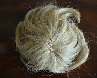 ANTIQUE SHORT BLONDE HUMAN HAIR DOLL WIG PATE FRENCH OR GERMAN BOY BISQUE DOLL 2