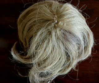 ANTIQUE SHORT BLONDE HUMAN HAIR DOLL WIG PATE FRENCH OR GERMAN BOY BISQUE DOLL 3