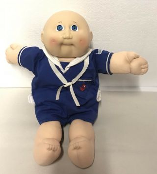 Vintage 1985 Cabbage Patch Kids Baby Boy Doll Sailor Cbk Outfit Blue Eyes Toy