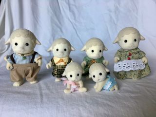 Calico Critters/sylvanian Families Lambrook Sheep Family Of 6 With Twin Babies