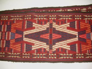 Antique Turkoman Tent Band Fragment Tribal Flat Weave Textile Oriental Rug