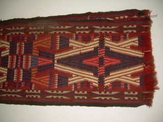 Antique Turkoman Tent Band Fragment Tribal Flat Weave Textile Oriental Rug 5