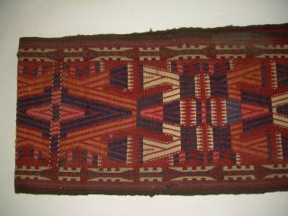 Antique Turkoman Tent Band Fragment Tribal Flat Weave Textile Oriental Rug 6