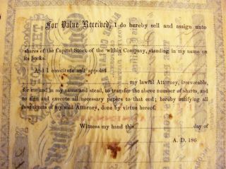 Antique The Peoples Gold And Silver Mining Co.  Certificate 1865 California Rare 3