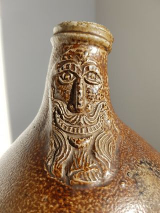 Antique rare Bellarmine jug Bartmannskrug 17th century intact German stoneware 2