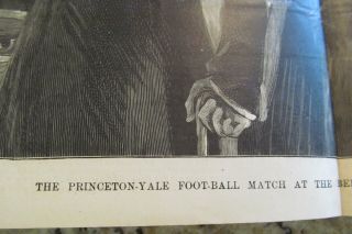 VINTAGE HARPER ' S WEEKLY DOUBLE PAGE 1889 - THE PRINCETON - YALE FOOTBALL MATCH 2