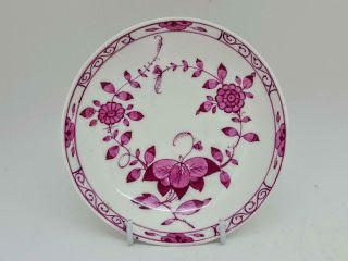 Antique 18th Century Meissen Marcolini Purple Flowers Cup & Saucer 1774 - 1815 5