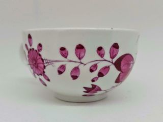 Antique 18th Century Meissen Marcolini Purple Flowers Cup & Saucer 1774 - 1815 6