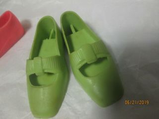 Vintage Ideal Chrissy Doll Shoes Lime 1970 plus1 2