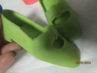 Vintage Ideal Chrissy Doll Shoes Lime 1970 plus1 5
