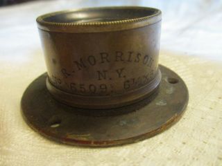 Antique Brass Lens,  R.  Morrison,  N.  Y.  No.  6509,  6 1/2 x 8 1/2,  5 2