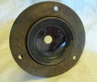 Antique Brass Lens,  R.  Morrison,  N.  Y.  No.  6509,  6 1/2 x 8 1/2,  5 3