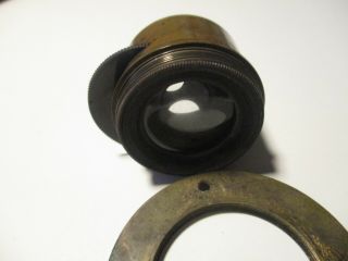 Antique Brass Lens,  R.  Morrison,  N.  Y.  No.  6509,  6 1/2 x 8 1/2,  5 8