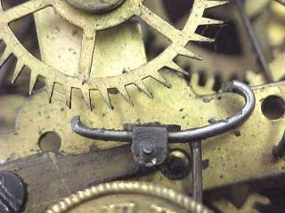 Antique Seth Thomas Kitchen Clock Movement Gong Alarm & Pendulum - Parts 5