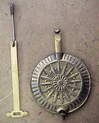 Antique Seth Thomas Kitchen Clock Movement Gong Alarm & Pendulum - Parts 8