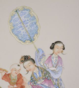 A CHINESE REPUBLIC PERIOD FAMILLE ROSE PORCELAIN PLAQUE,  BOY ON KYLIN 4