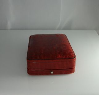 Antique Jewelry Store Display Red Leather Pin Box Push Button With Advertising