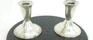 Vintage Sterling Silver Weighted Candle Holders Pair Duchin Creation