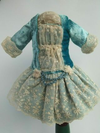 Antique Doll Dress,  Pure Silk,  German Or French Antique Doll