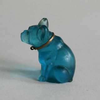 Austro - Hungarian Empire | A French Bulldog Glass Charm From Gablonz (1890/1910)