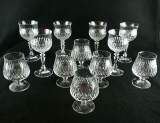 Rare Antique Baccarat Crystal Set 6 X Brandy Goblet Snifter & 6 X Wine Goblet