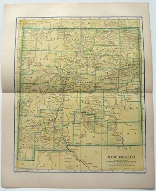 1906 Dated Map Of Mexico By Dodd Mead & Company.  Antique