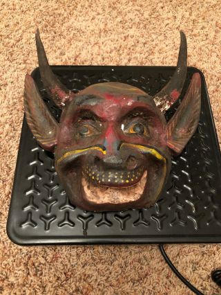 Hannya Mask Japanese Antique Wood Wooden Horned Evil Demon Devil Noh Kabuki