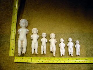 7 X Excavated Vintage Victorian Frozen Charlotte Doll Age 1860 Altered Art 12999