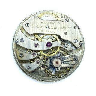Antique Longines Private Label 16 J Wind Hunter Pocket Watch Movement 18.  89 Part