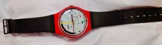 Vintage 1984 Swatch Watch Retro Compu - Tech Gr401 Swatch And Beyond