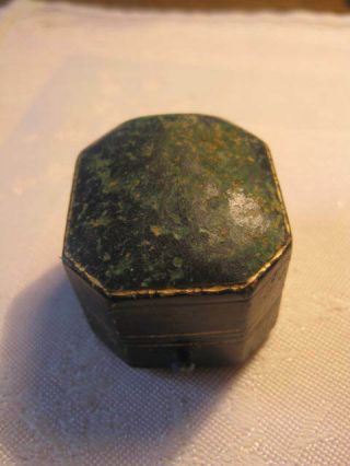 Antique Leather Ring Box With Gold Etchings,  From 1900 
