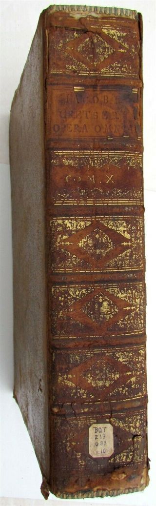 1737 Jesuit Leather Bound Antique Massive Folio Sanctorum Vitae By J.  Gretseri